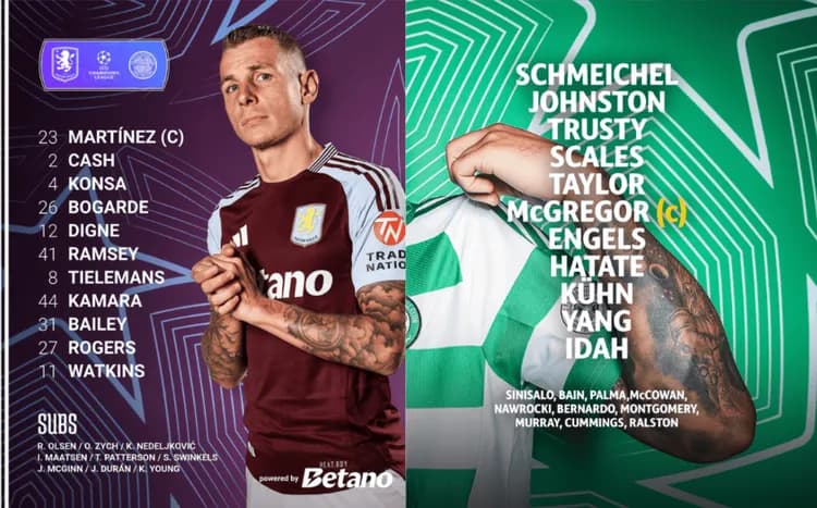 Wyjściowe XI Aston Villi i Celticu Glasgow!