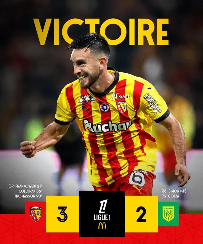 Lens wygrywa 3:2 z Nantes!