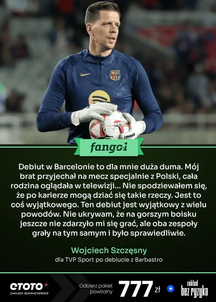 Słowa Wojciecha Szczęsnego po debiucie w barwach FC Barcelony!