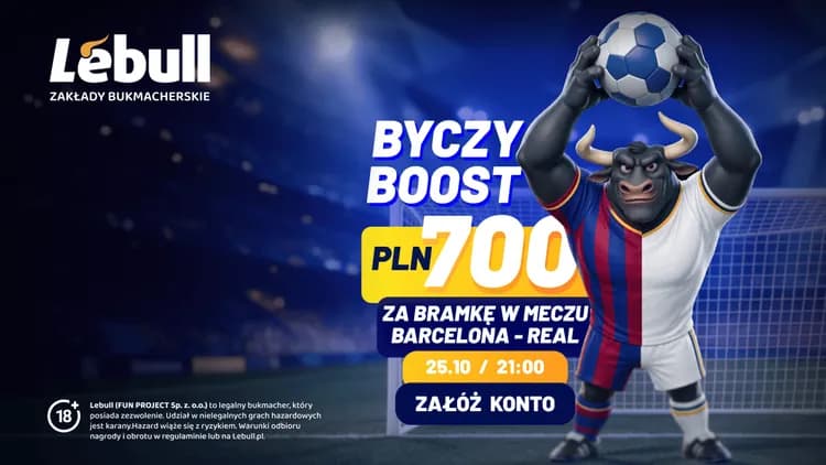 Lebull: 700 PLN za gola w meczu FC Barcelona - Real Madryt