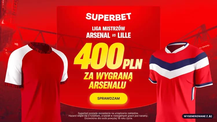 Superbet: 400 PLN za wygraną Arsenalu w meczu z Lille