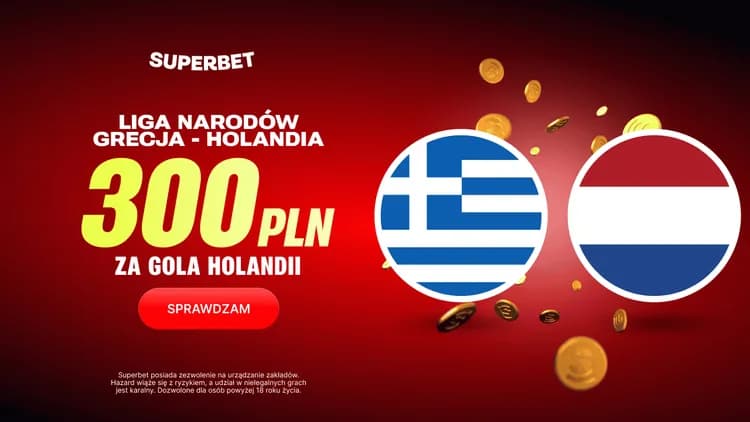 Superbet: 300 PLN za gola Holandii w meczu Grecja - Holandia
