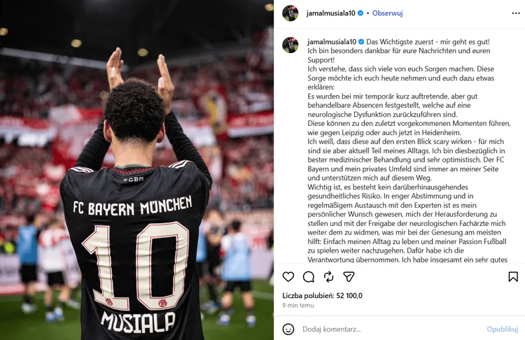 Jamal MUSIALA wyjaśnił już swoje problemy na Instagramie!