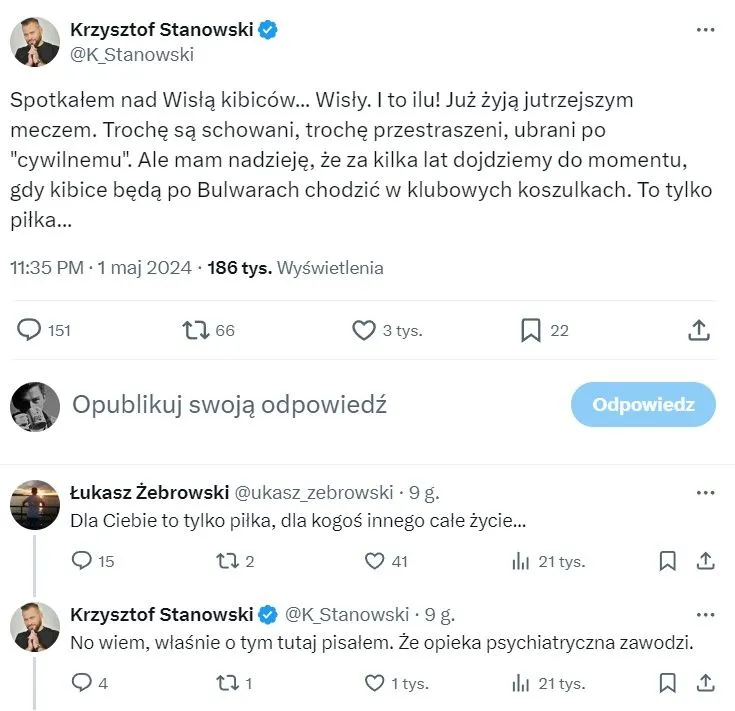 Krzysztof Stanowski chce normalności wśród kibiców